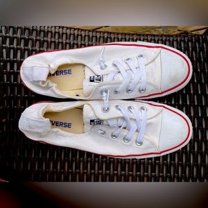Converse white no tie sneaker